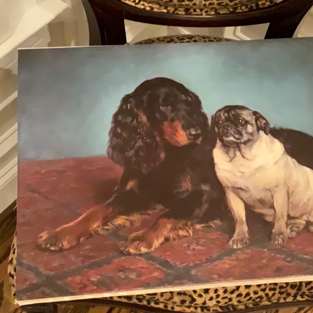 A Gordon Setter and Pug on Canvas - Picture 14 of 16